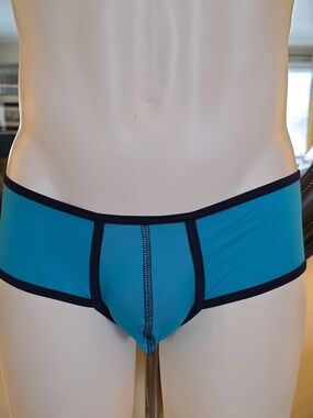 Men's Teal Boxer Briefs with Black Trim — Supportive Contour Fit
